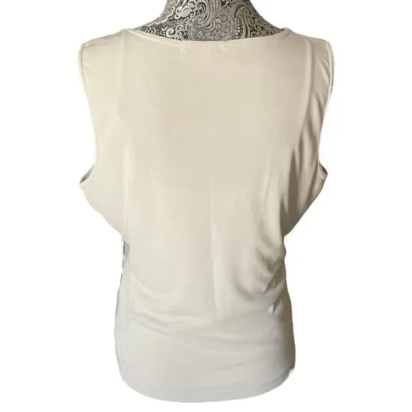 White House black‎ market women's cream sleeveless twist tank XL - Picture 3 of 8